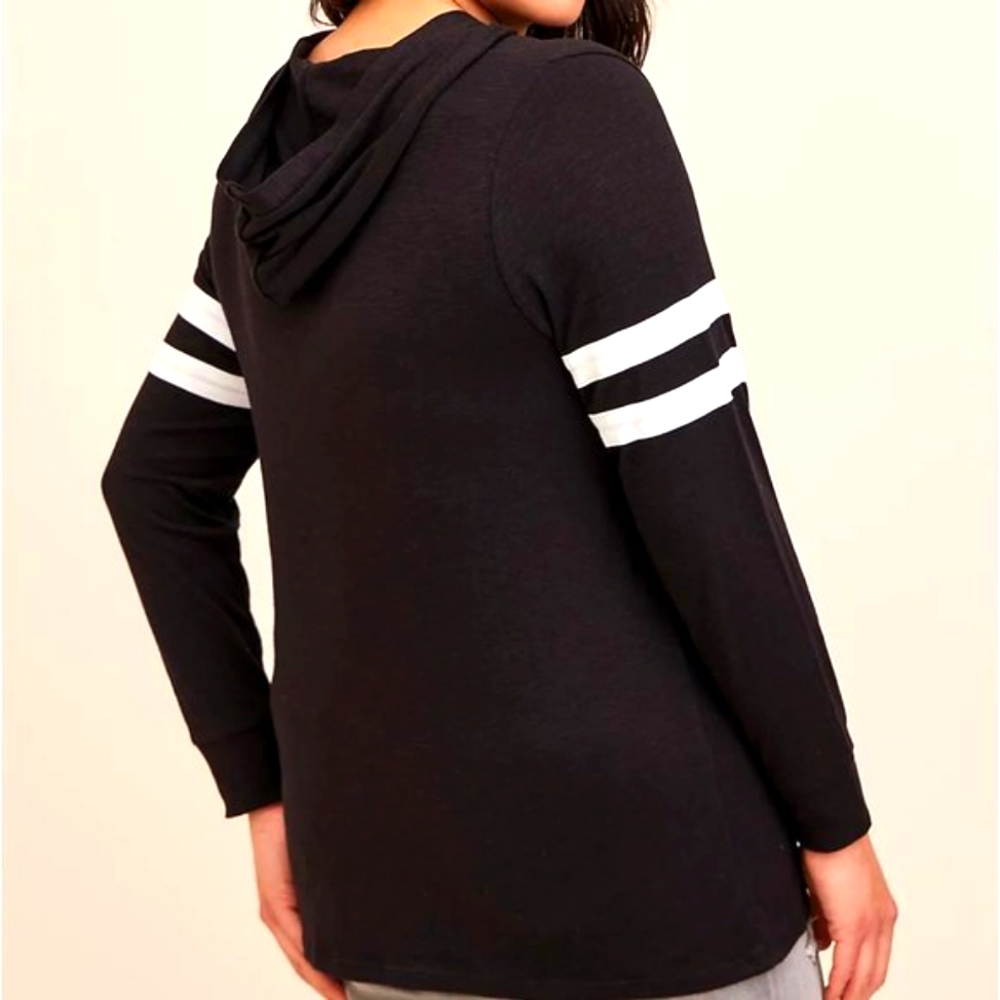 ❤NWT VINTAGE TORRID HOODIE VARSITY STRIPES - SUPER SOFT SLUB SHIRT - SIZE 2X - Picture 2 of 9